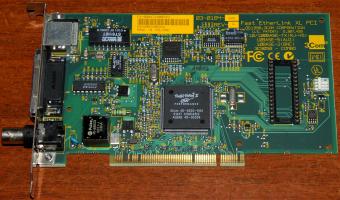 3Com Fast EtherLink XL 3C905B-COMBO 10-100Base-TX (RJ-45) 10Base-5 (AUI) 10Base-2 (BNC) Parallel Tasking II Performance PCI Ireland 1998
